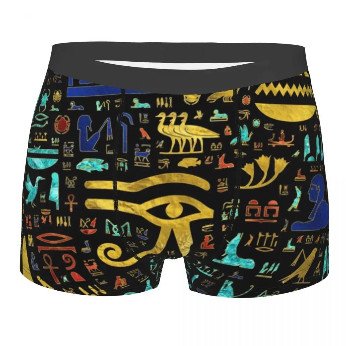 

Цветные трусы-боксеры в стиле древнего египетского иероглифа, мужское мягкое нижнее белье с 3D принтом, Трусы из египта