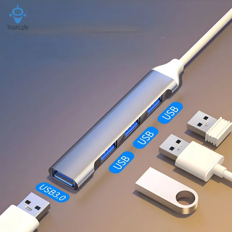 

Laptop Docking Stations 4 In 1 Multifunctional Computer Type C laptop Car Udisk Universal Expander USB3.0 Hub Type C To Usb