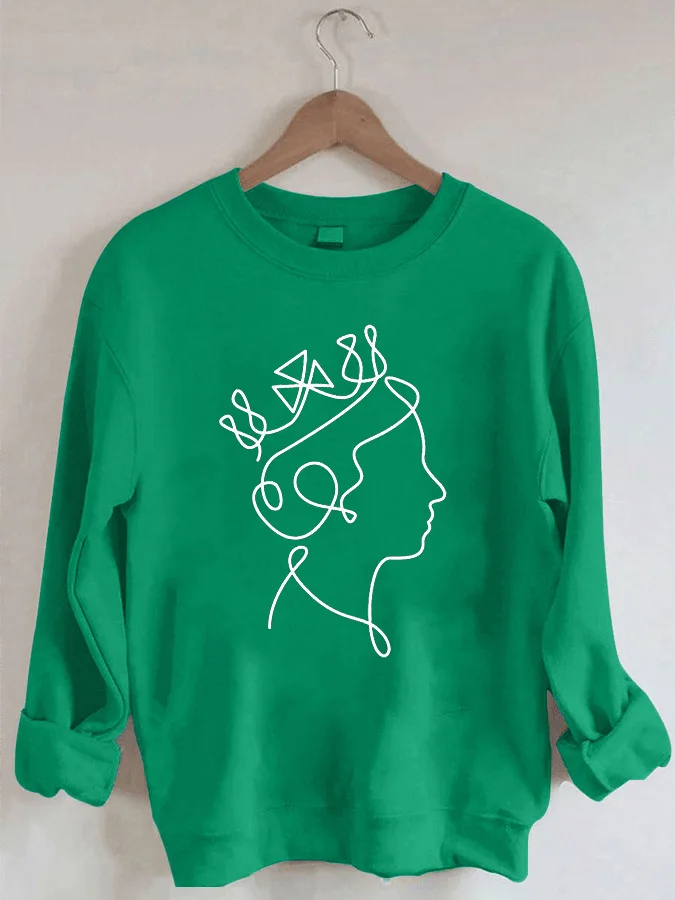 

Queen Of England Abstract Print Casual Fashion Crew Neck Sweatshirt