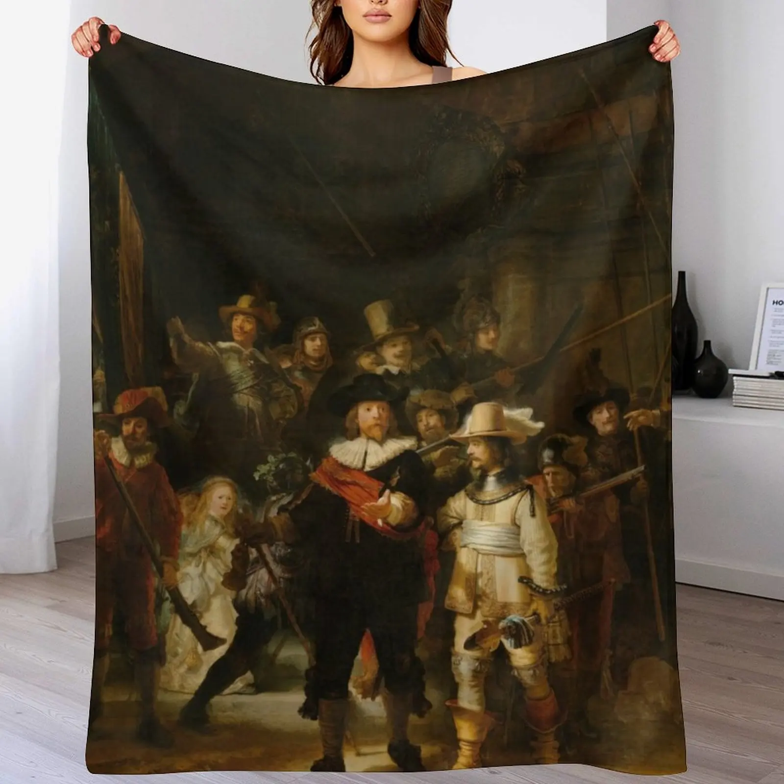 Ночные часы Rembrandt van Rijn ( Nacht...”!) Плед Одеяла Диваны Украшения Фланелевые одеяла