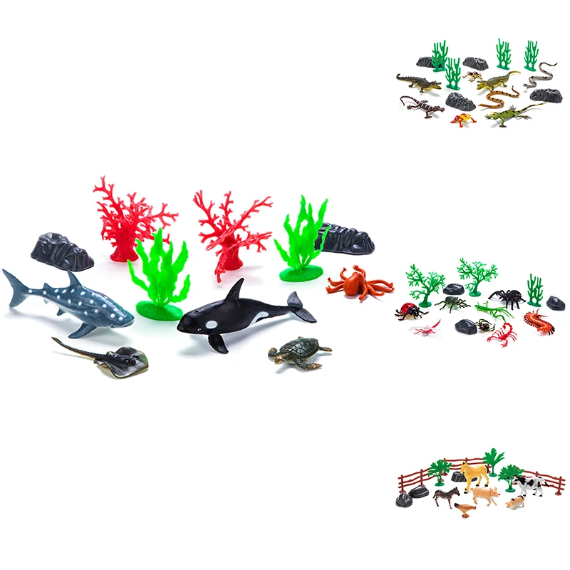 

Wild Marine Animals Dinosaur Farm Animal Simulation Animal Model Toy Action Figures Set Figurines Toy For Kid Gift