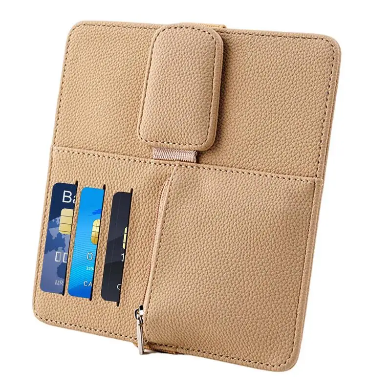 

Sun Visor Glasses Holder Clip Leather Magnetic Sun Visor Glasses Holder Clip Multifunctional Sun Visor Organization For