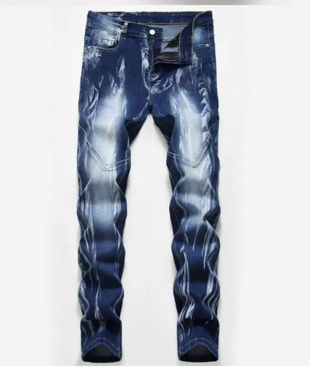 Men's Jeans Men Hip Hop Streetwear Stitching Patch Denim Pants  Hole Jeans Multiple Styles Size28-42