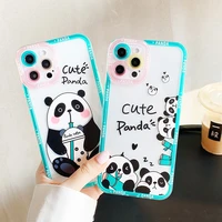 ekoneda soft tpu phone case for iphone 13 12 11 pro xs max xr x cute cartoon milk panda clear silicone protective case cover