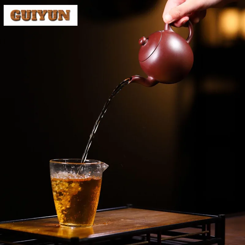 Классические чайники из исинской фиолетовой глины 210 мл красивый горшок ручной