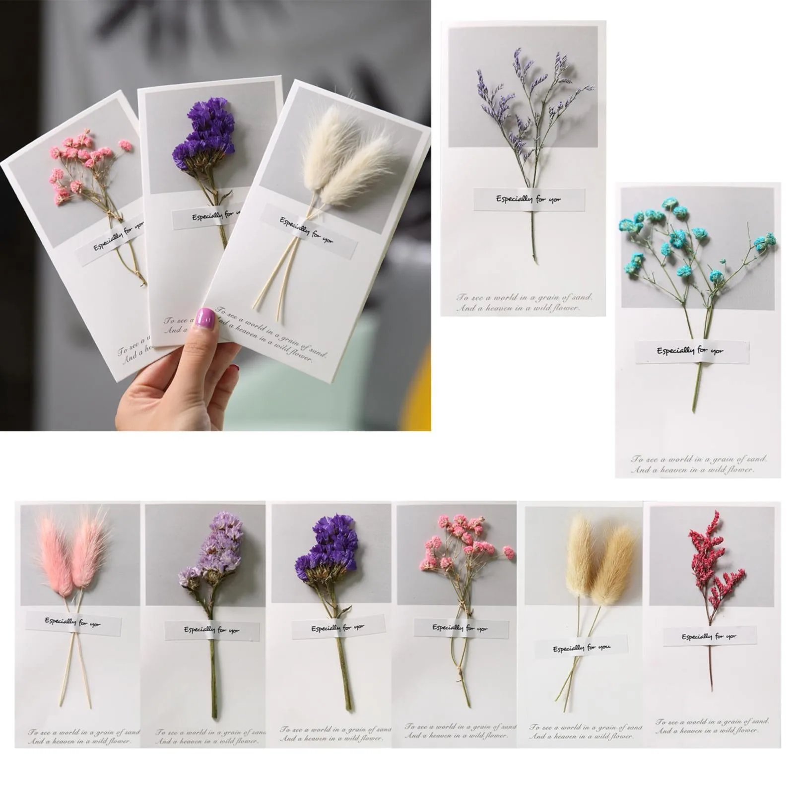 Dried Flower Greeting Cards Mother's Day Cards Valentine's Day Cards Birthday Cards Blessing Cards Wedding Belated Birthday