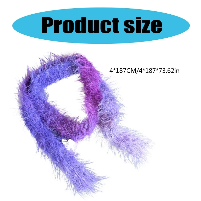 Новый стильный пушистый шарф для женщин длинный узкий пояс галстук девочек