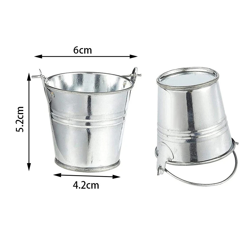 

20Pcs Mini Metal Bucket Portable Flower Pot Vases Planters Lovely Candy Box for Wedding Party Home Decoration