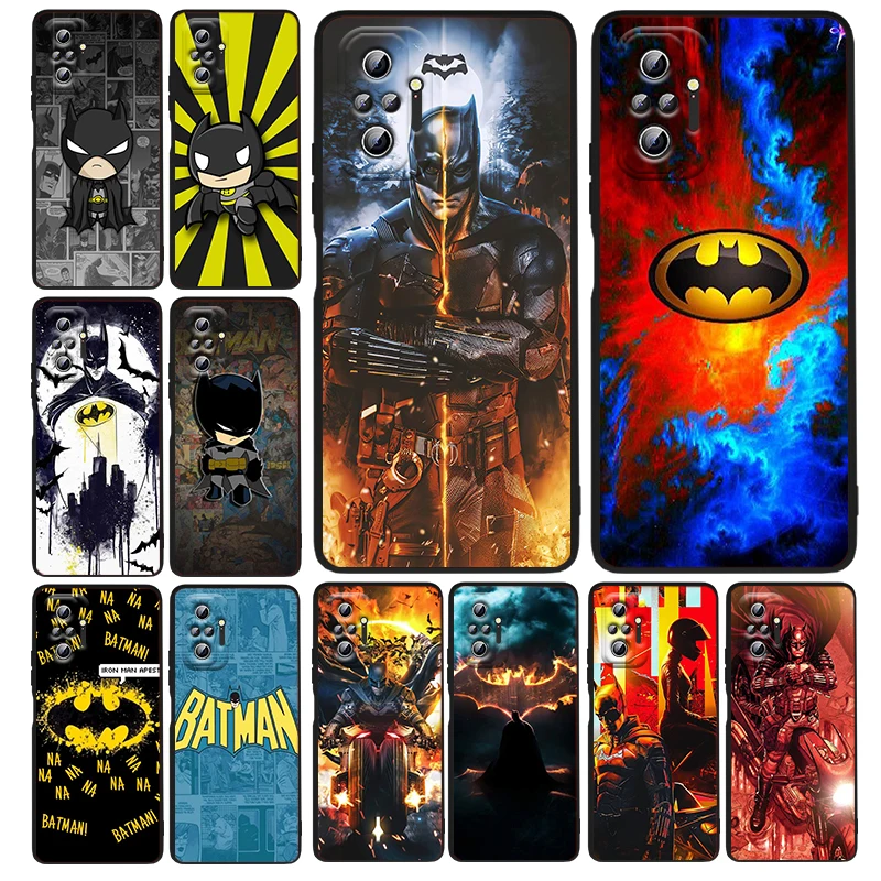 

Justice League Batman Heroes Phone Case For Xiaomi Redmi Note 12 11E 11S 11 11T 10 10S 9 9T 9S 8T 8 Pro Plus 5G Black TPU Funda