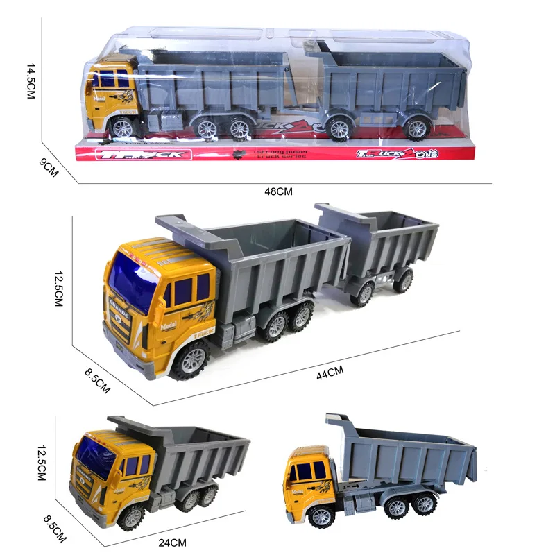 

Hot Diecast Children's Engineering Inertial Vehicle Traction Semi-trailer Toy ABS Plastic Simulation Model Toy Car Best Gift