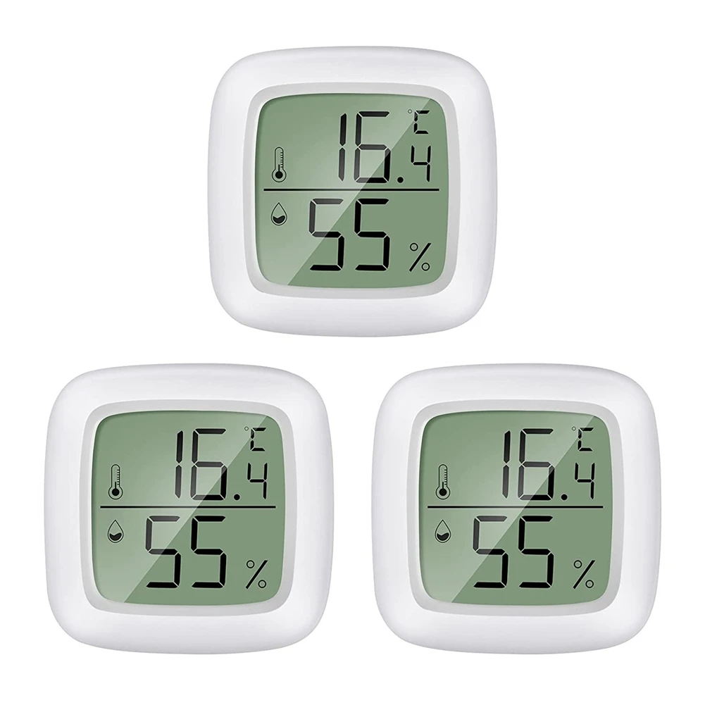 

Mini LCD Digital Thermometer Hygrometer Pack of 3 Humidity Meter Thermometer Indoor Suitable for Baby Room, Senior Room