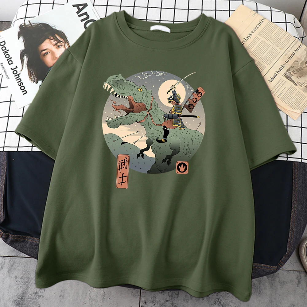 

2023 Dinosaur Personality Printing Men T Shirt Cartoon Character Tops High Quality Cotton Women Men T-Shirts Streetwea