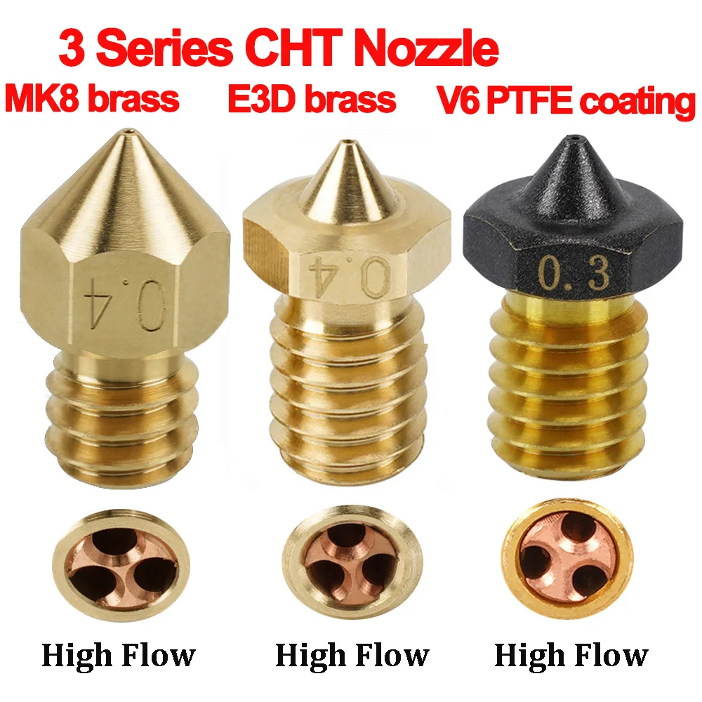 

1/2 шт., латунные насадки для экструдера, 0,4/0,6/0,8 мм