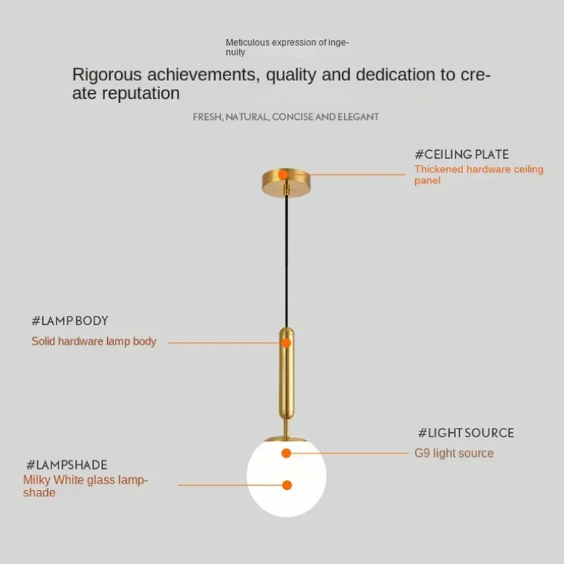 Роскошный современный простой подвесной светильник для спальни бара ресторана