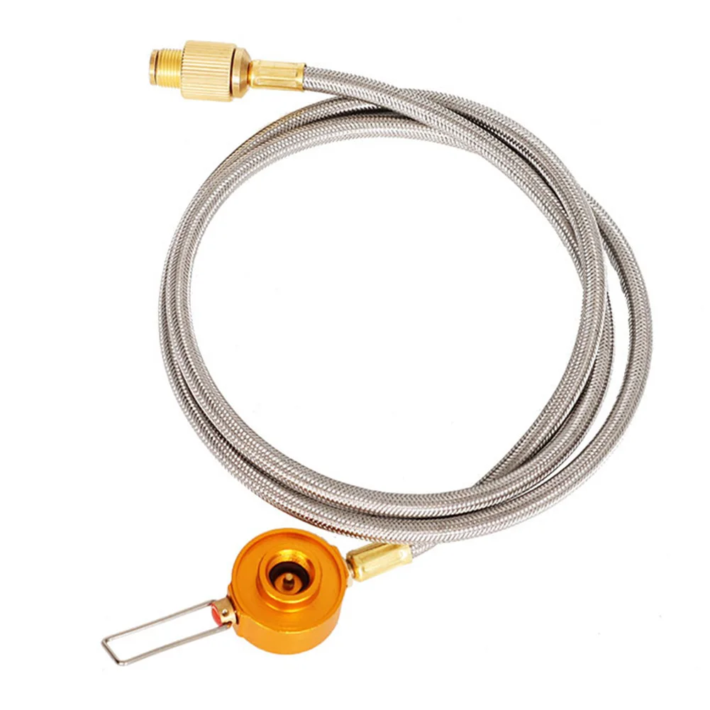 

Adjustable Adapter Hose for Camping Stove Gas Tank Stainless Steel Braided Durable and Easy to Use Perfect for Backpacking
