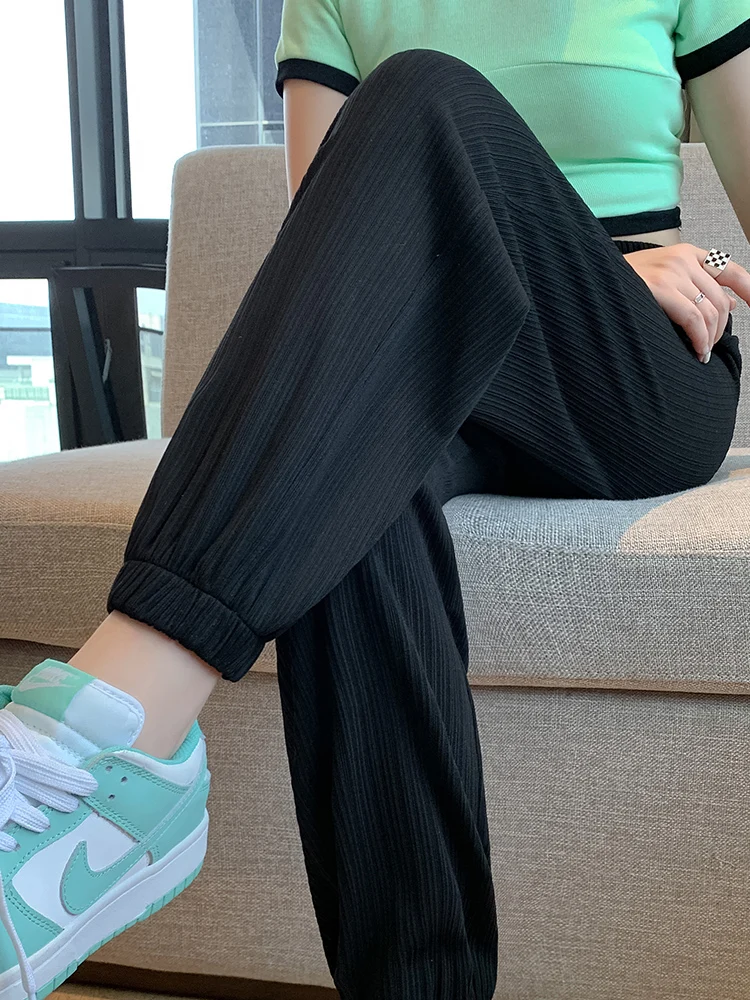 Женские летние спортивные штаны до щиколотки повседневные свободные уличная