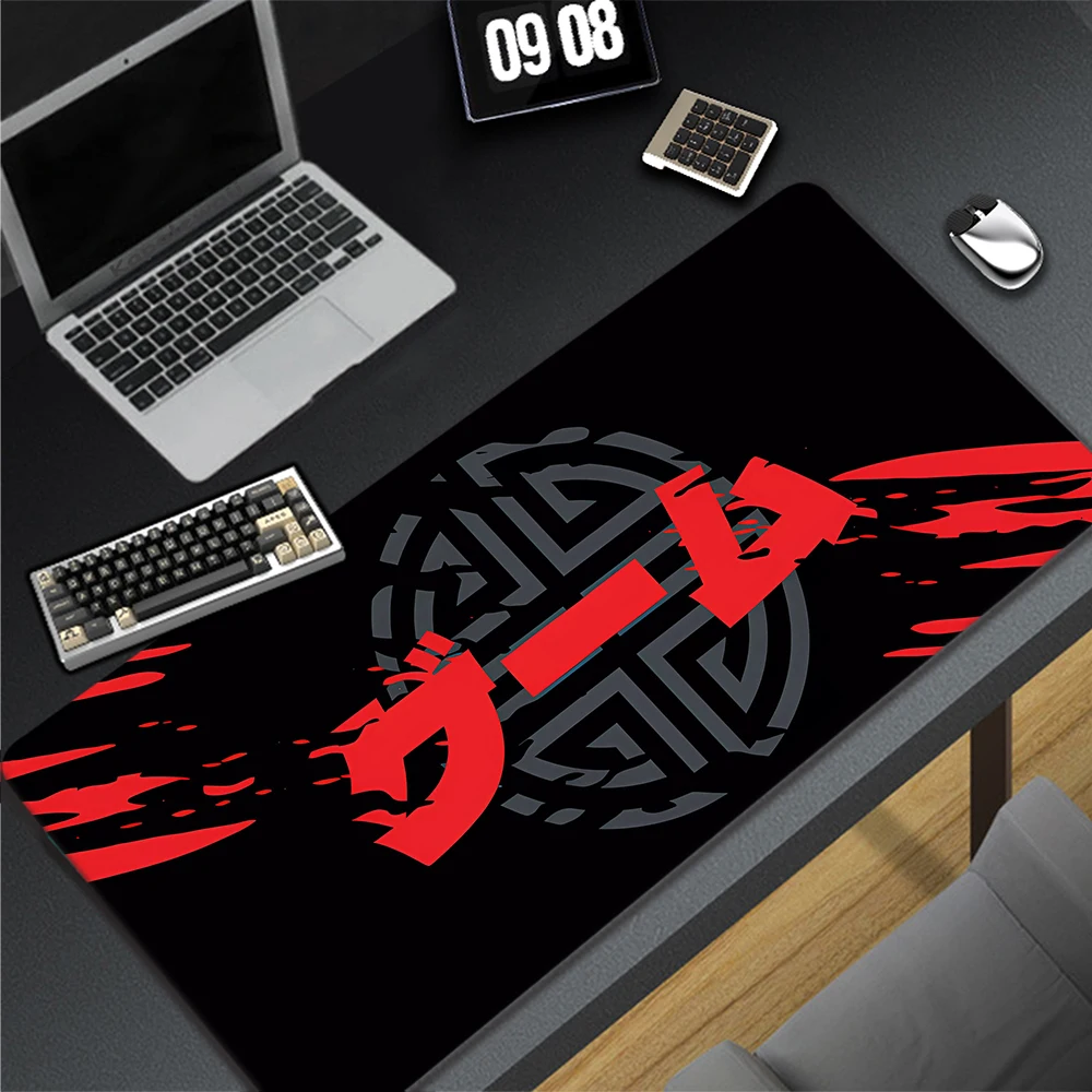 

Large Black and White Mouse Pad Japanese Style Mousepad Locking Edge Mouse Mat Rubber Table Pads Keyboard Mats 900x400mm