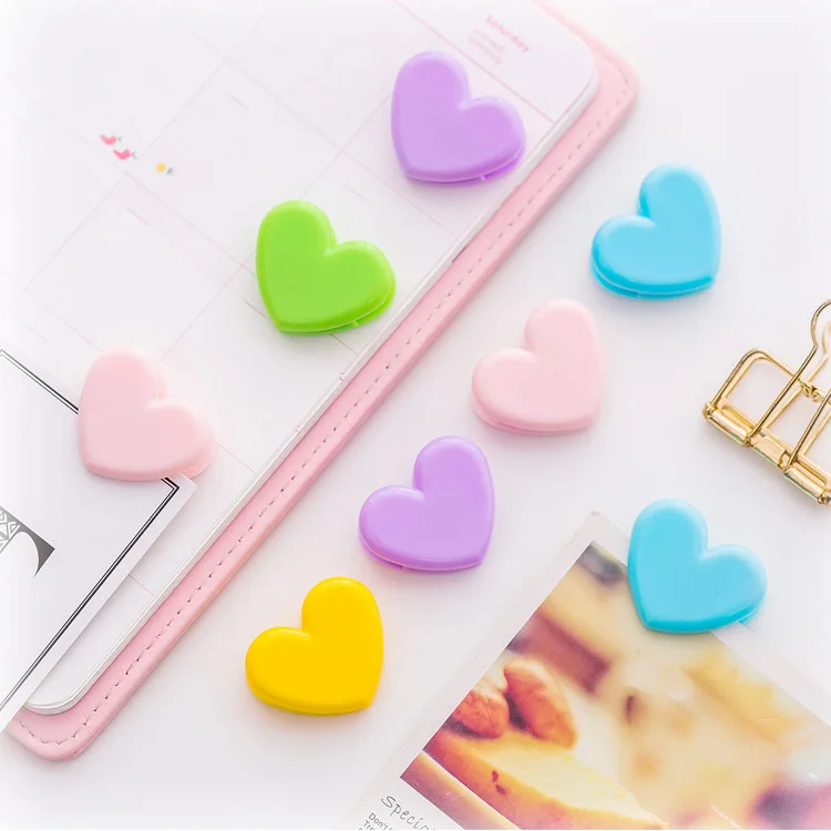 

(10 pieces/lot) Colorful Heart Shape Photo Clips Message Holder