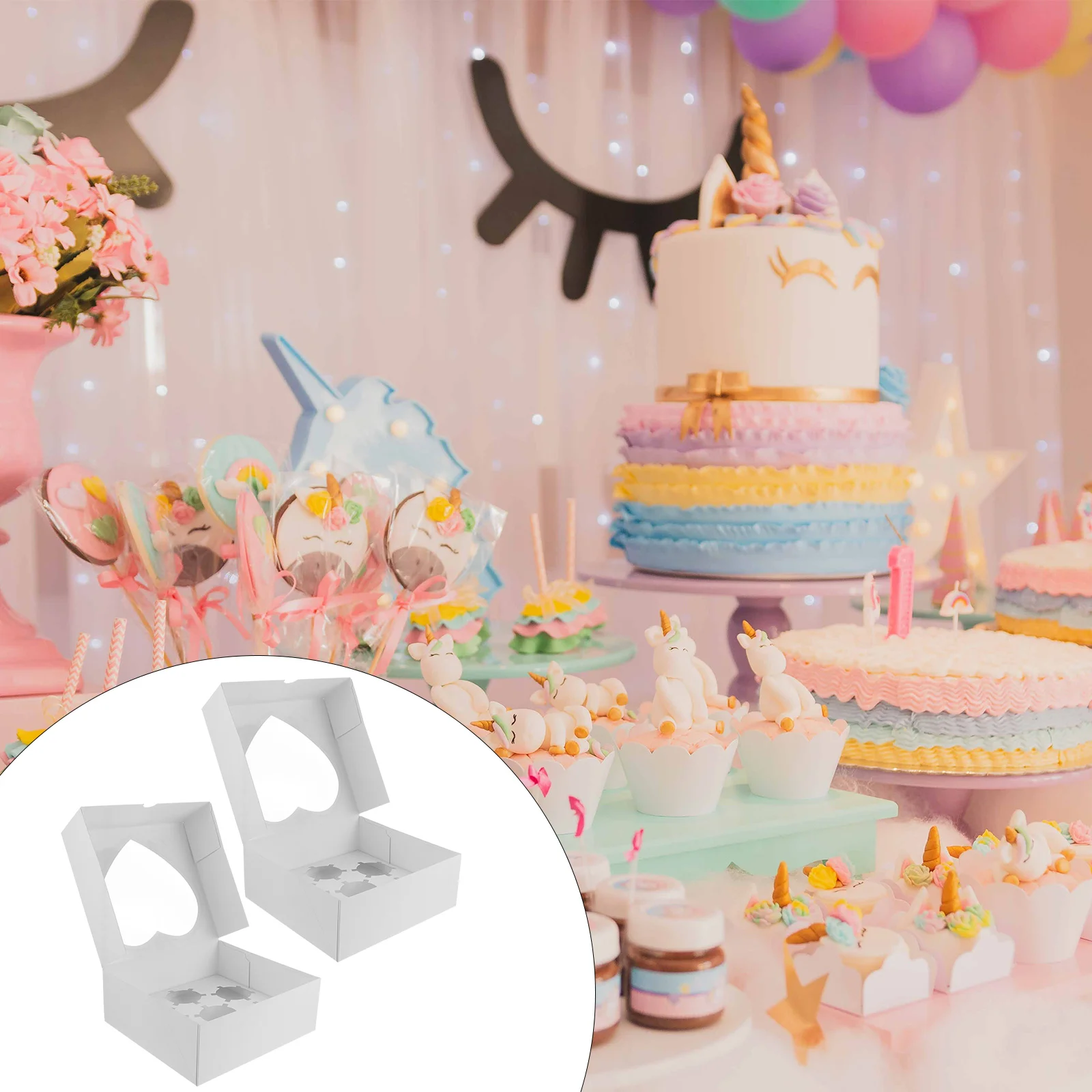 

Boxes Box Cupcake Cake Packaging Candy Window Container Dessert Kraft Holder Individualcardboard Gift Bakery Bridal Pie Shower