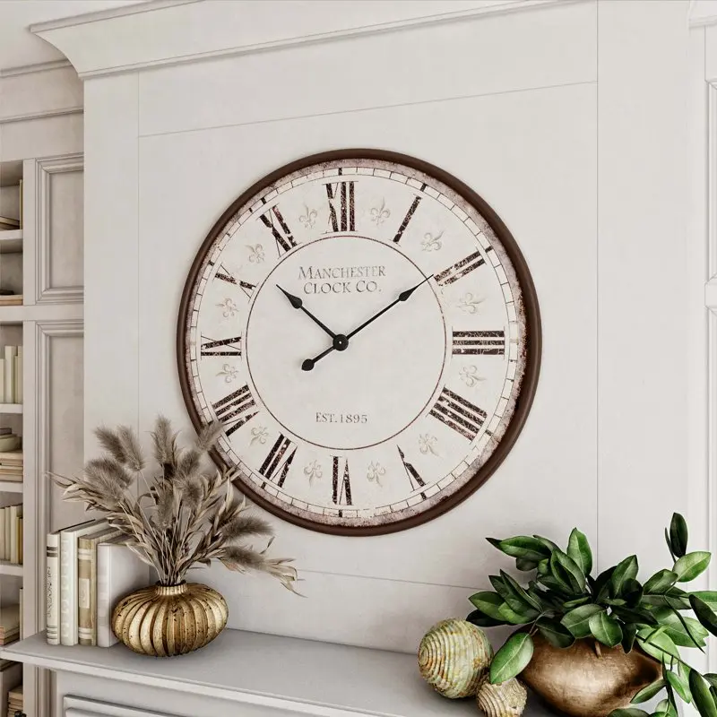 

with Roman Numerals, Non-Ticking Silent Wall Clocks "Gorgeous Large Silent Non-Ticking Wall Clock with Roman Numerals - Round &