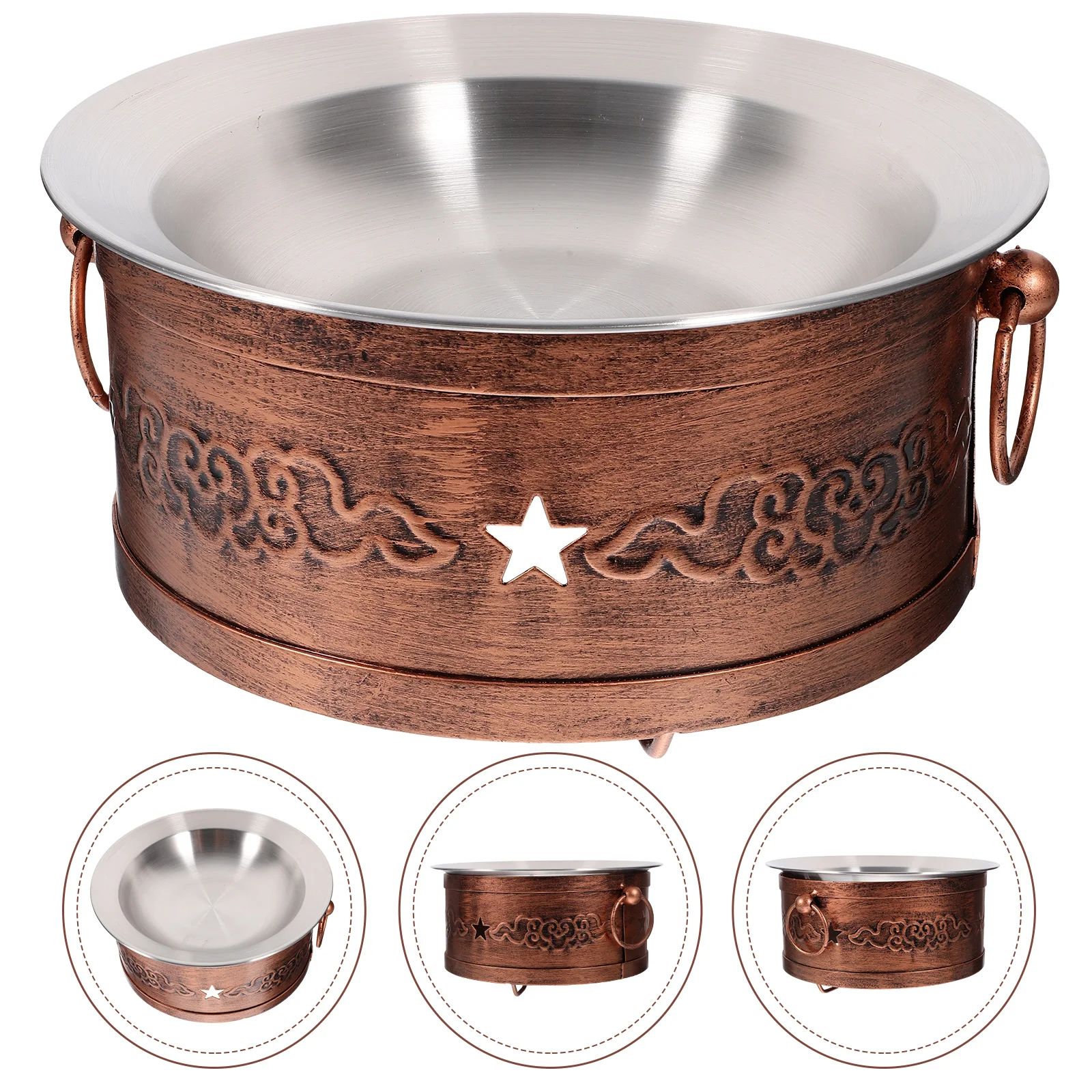 

1 Set of Seafood Beef Frying Pot Kitchen Cooking Pot with Stove Stainless Steel Cooking Pot Set