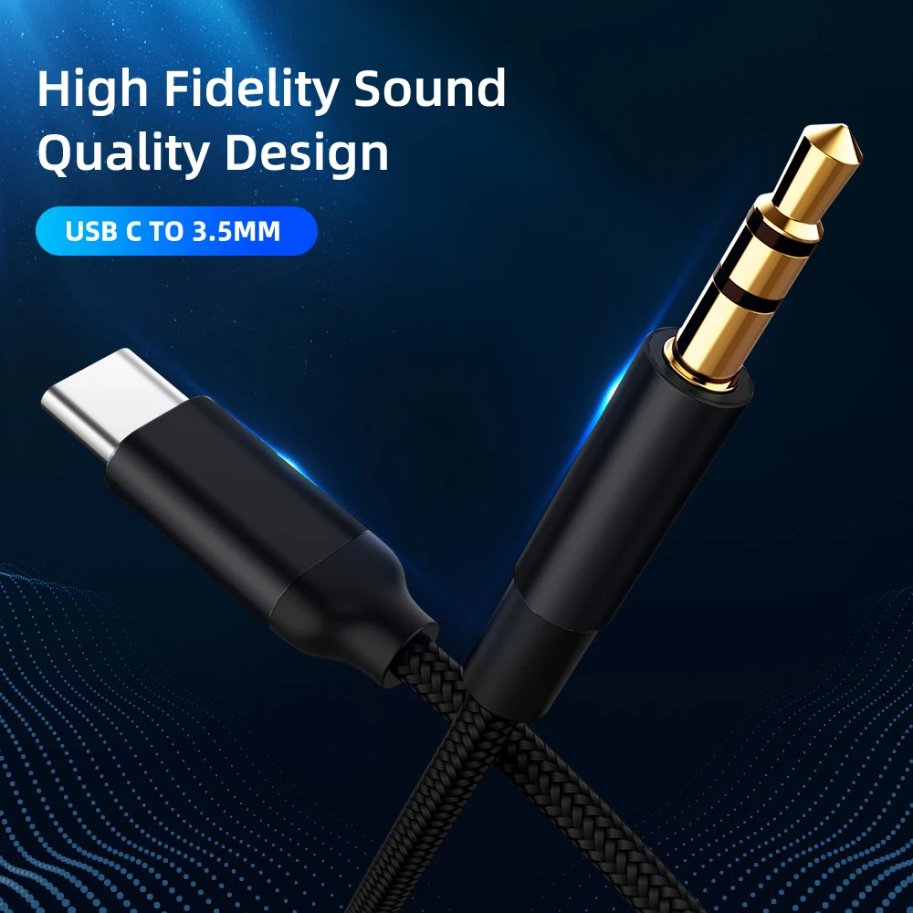 Кабель AUX с разъемом USB C на 3 5 мм ЦАП аудиокабель типа для автомобильного динамика