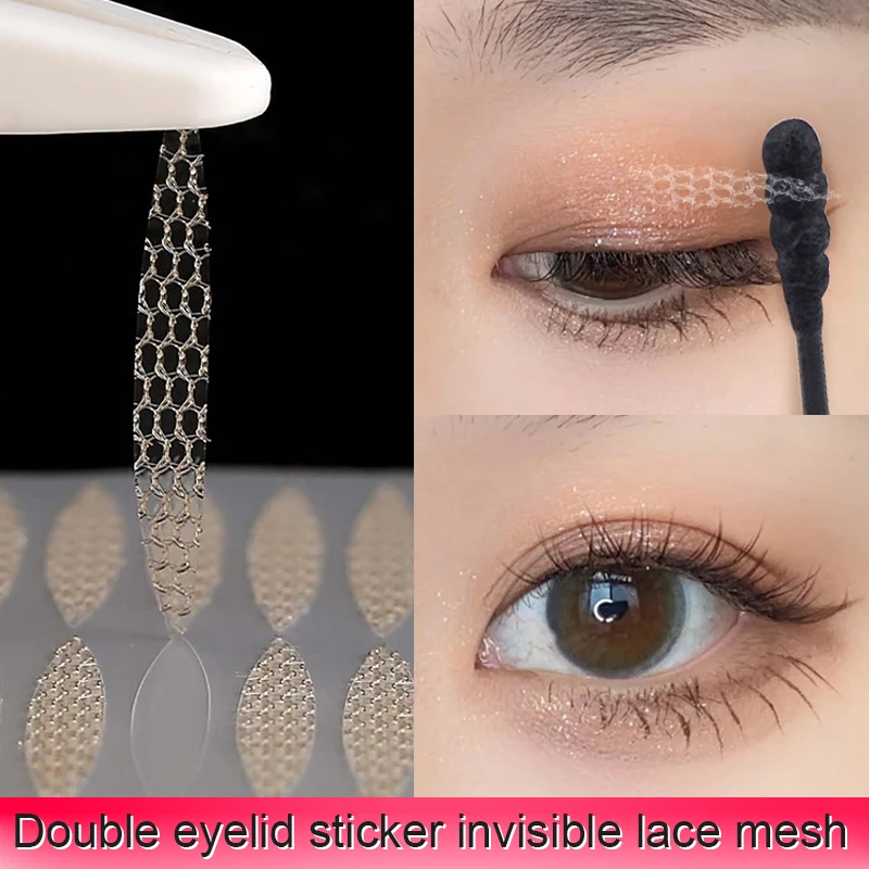 

Lace Double Eyelid Stickers Natural Invisible Double Eyelid Tape for Hooded Droopy Uneven Small Eyes NOV99