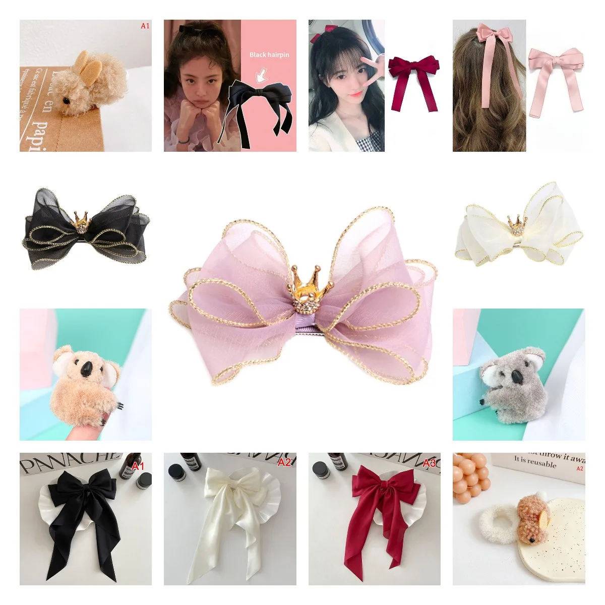 

1pc Flower Dog Hair Bows Brand New Pet Grooming Accessories Ribbon Bow Clip Pet Christmas Gifts
