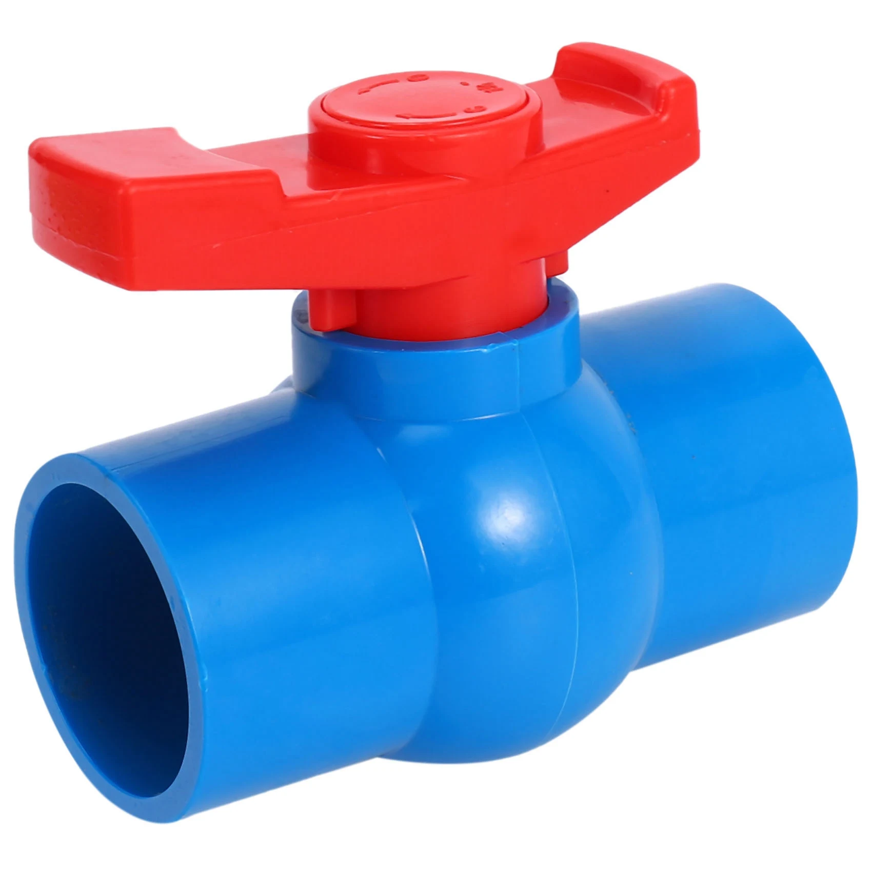 

40mm x 40mm Full Port Red Handle Lever U-PVC Ball Valve Blue