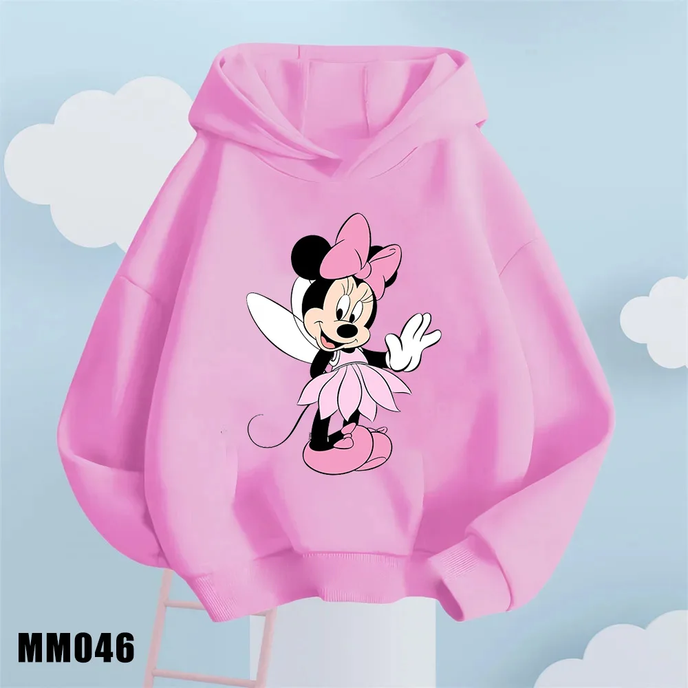 Новинка 2024 Детская толстовка с капюшоном и принтом Минни повседневная