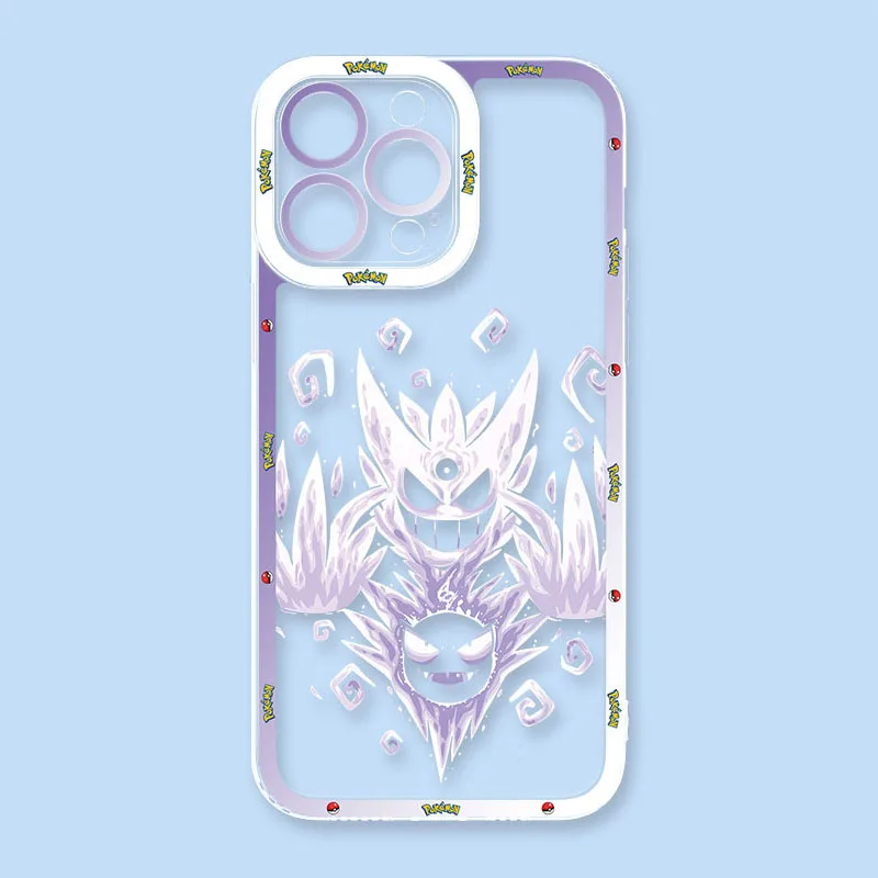 Фото ХИТ ПРОДАЖ: Чехол для телефона с аниме-персонажем Pokémon MEWTWO для iPhone 17e, 17, 16e, 16, 15, 14, 13, 12, 11 Mini, Air, Pro, Max, Plus – Прозрачная мягкая задняя крышка №3