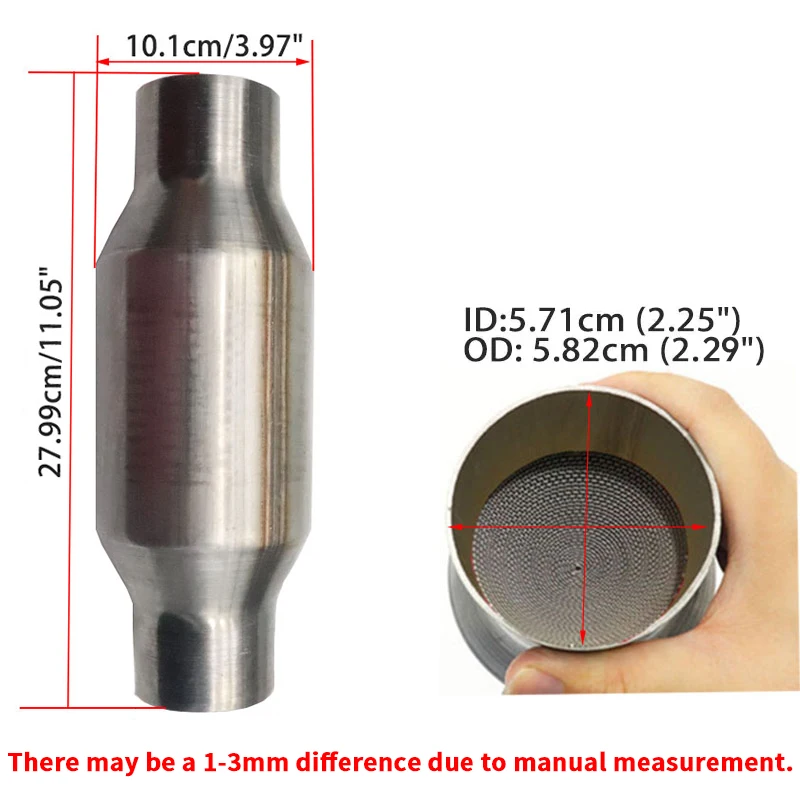 

200-элементный гоночный каталитический нейтрализатор с высоким расходом из нержавеющей стали с металлическим сердечником, катализатор Euro1 2 дюйма/2,25 дюйма/2,5 дюйма/3 дюйма
