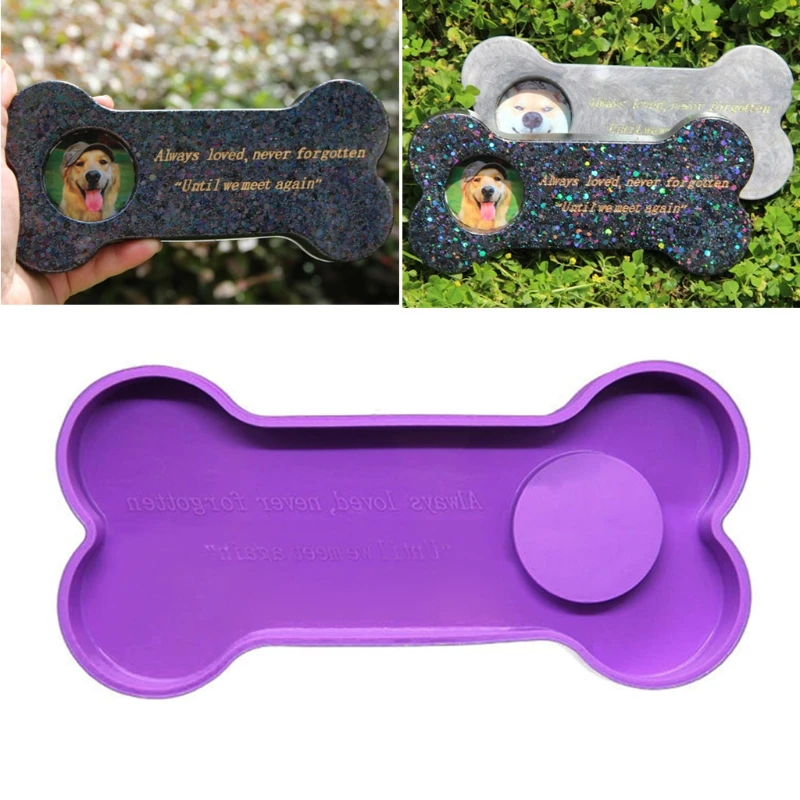 

Memorial Pet Bone Tombstone Resin Mold Dog Keepsake Gravestone Silicone Mould