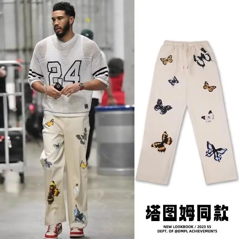 Брюки американские брюки прямого кроя повседневные модные спортивные для