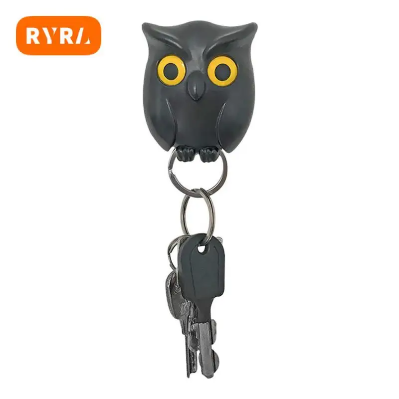 

New Night Owl Black White Brown Magnetic Wall Key Holder Magnets Keep Keychains Key Hanger Hook Hanging Key It Will Open Eyes