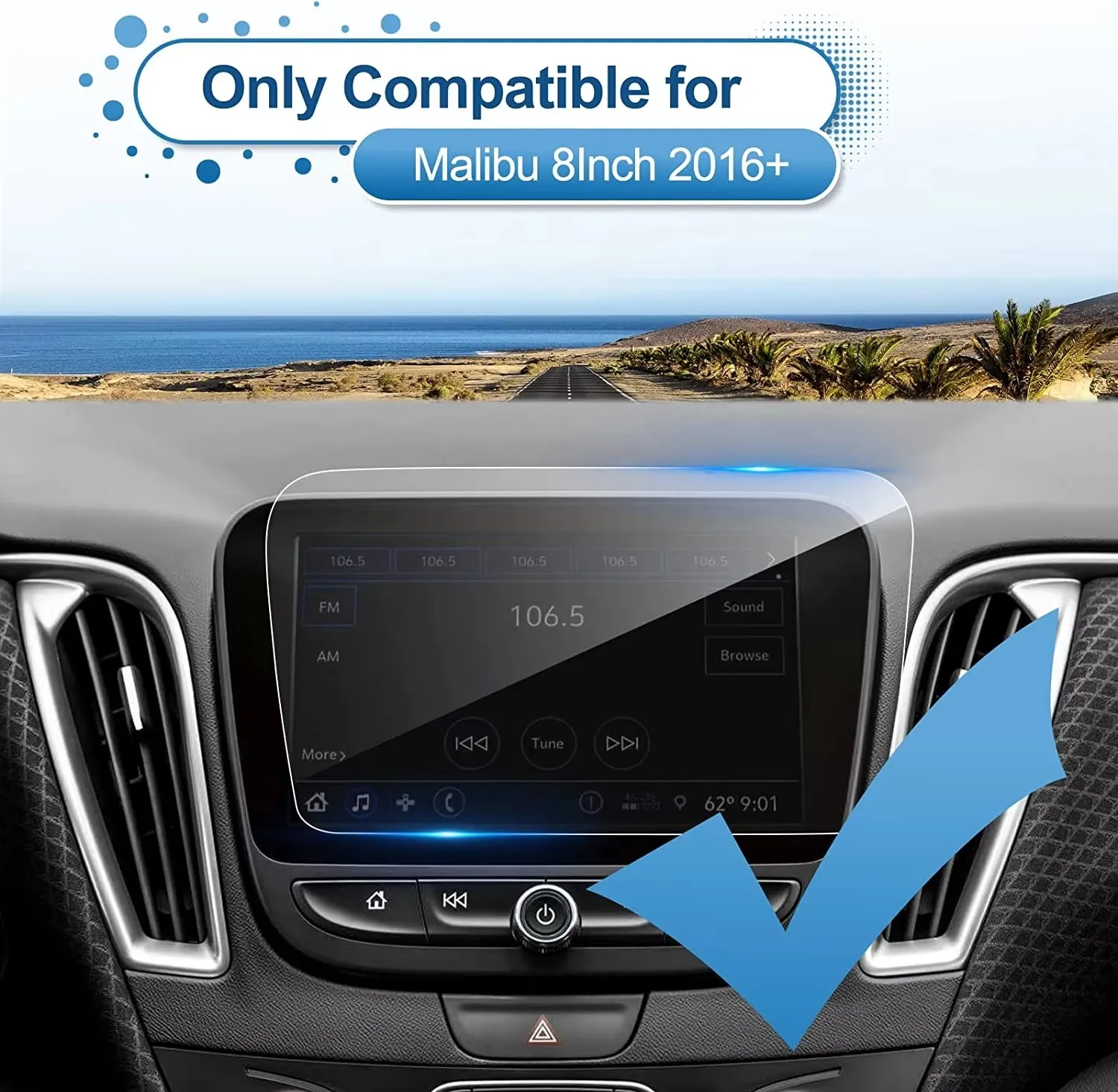 Защитная пленка из закаленного стекла для Chevy chevрол Malibu 2016 -2022 2023 8 дюймов