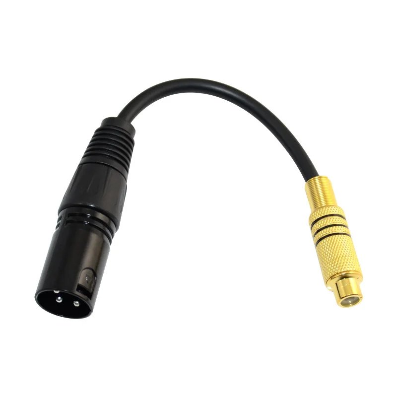 

3Pin XLR male to single phono RCA Female coaxial shield cable Gold plated 15CM For decoders, power amplifiers, sound cards
