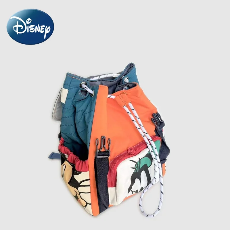 Disney's New Lightweight Stitching Mickey Cartoon Print Children's Backpack Large-capacity Drawstring School Bag Hand Bags