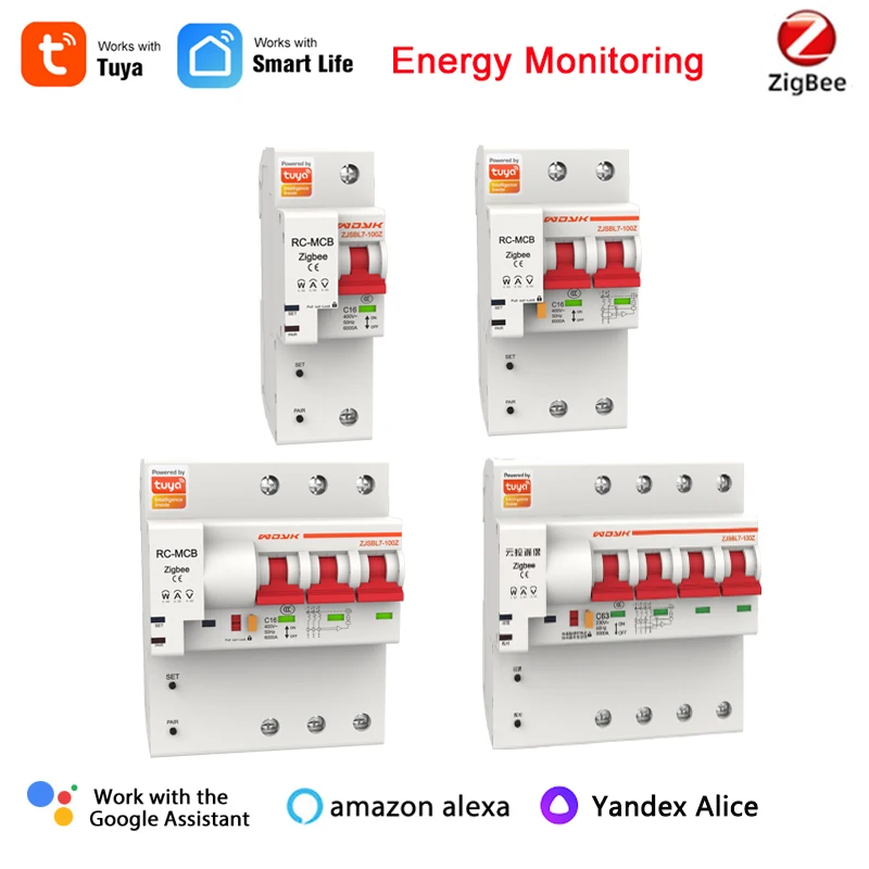 Interruptor Trifásico Monofásico Esperto de 1p 2p 3p 4p Zigbee Tuya Wattmeter Kwh do Monitor do Medidor do Consumo de Energia 110v 220v
