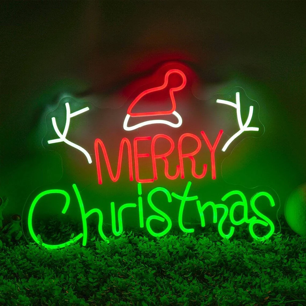 LED Merry Christmas Neon Light Sign For Home Room Decor Wall Art Lamp Garden Night Signs for Home Bar Perfect Gift 2023