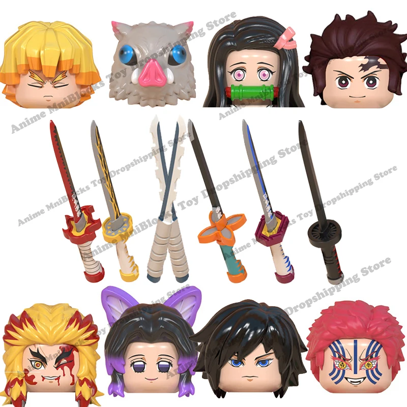 

WM6116 Anime Demon Slayer Mugen Train Tanjirou Nezuko Giyuu Kyoujurou mini Action toy Figures Building Blocks Toys For Kid Gifts