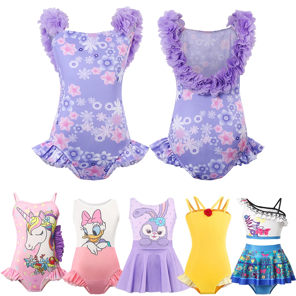 

Купальник детский для косплея, праздничная пляжная одежда на бретельках для маленьких девочек, с принцессой и Эльзой, русалочкой и Ариэль, к...