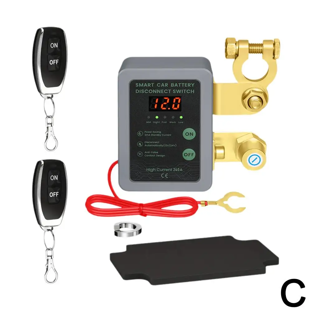 

240A Kill 12 В/24 В удаленное отключение аккумулятора со светодиодным дисплеем напряжения автоматическое отключение питания для авто