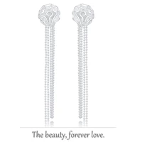 western style vintage rose beads tassel earrings 925 sterling silver jewelry for women girls lady party wedding gifts new 2022