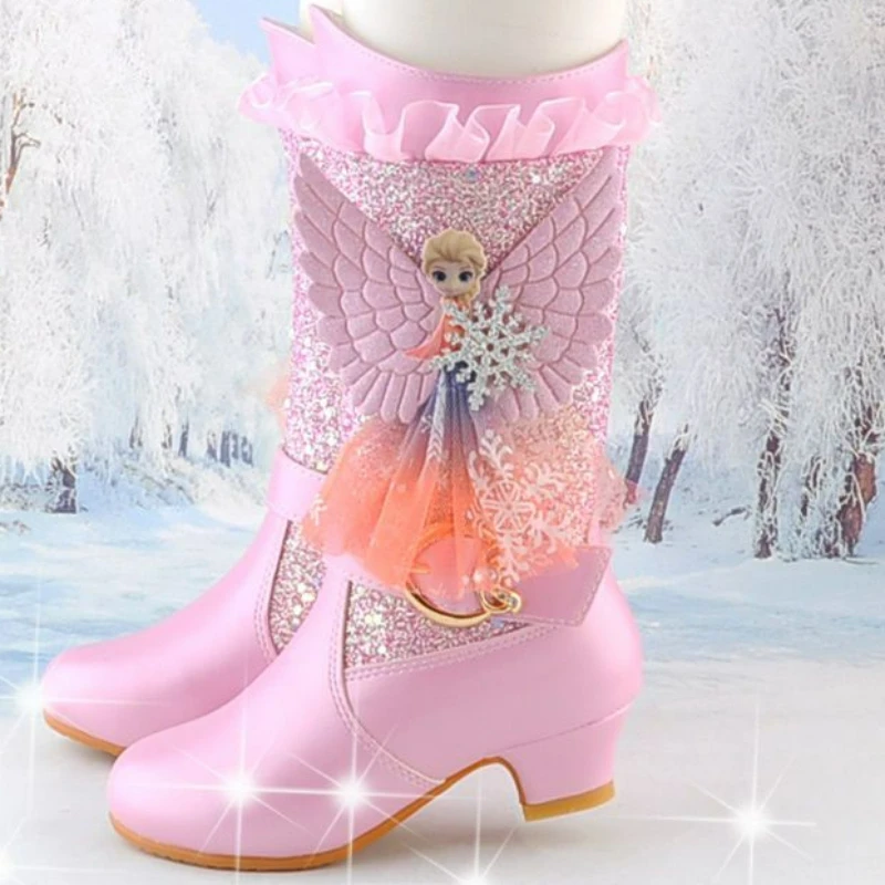 Ботинки на высоком каблуке для девочек Размеры 26