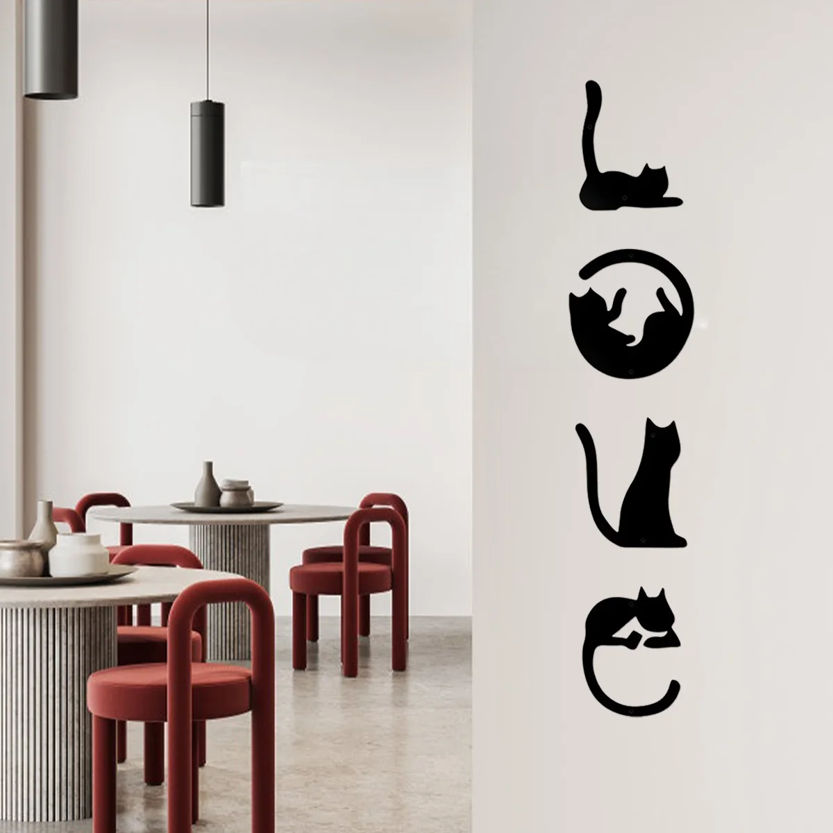 4 шт./набор настенные металлические наклейки в виде кота