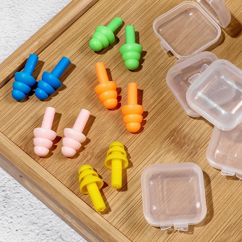 

2PCS Soft Ear Plug Waterproof Comfort Colorful Silicone Earplugs Ear Protection Sound Insulation Anti-Noise for Sleep Swimming