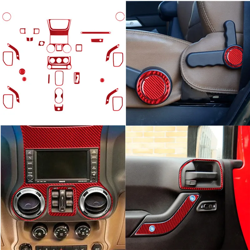 

Автомобильный интерьер из углеродного волокна регулировка сиденья тормоз ручка отделка наклейка для Jeep Wrangler JK 2011-2017 Стайлинг Аксессуары
