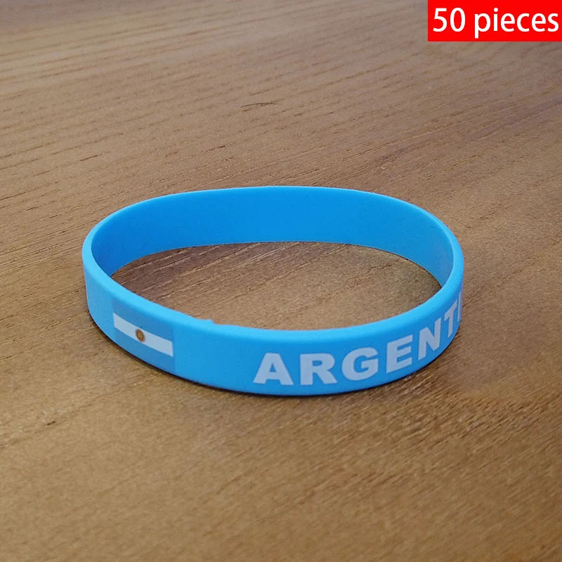 50 шт. силиконовые браслеты с флагом Аргентины
