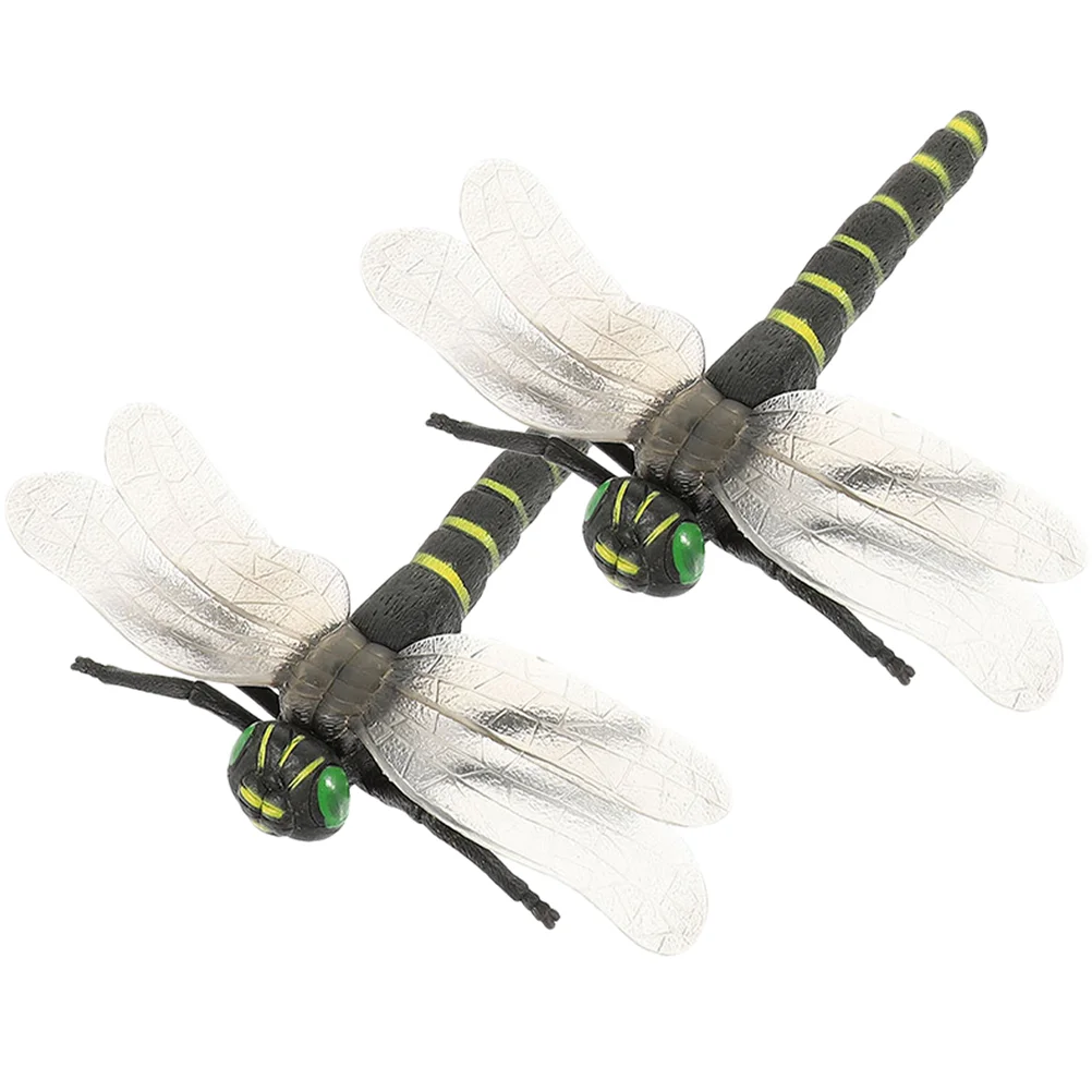 

2 Pcs Simulation Dragonfly Model Toy Bee Imitation Outdoor Animal Statues Educational Fake Plaything Plastic Insects Cognitive